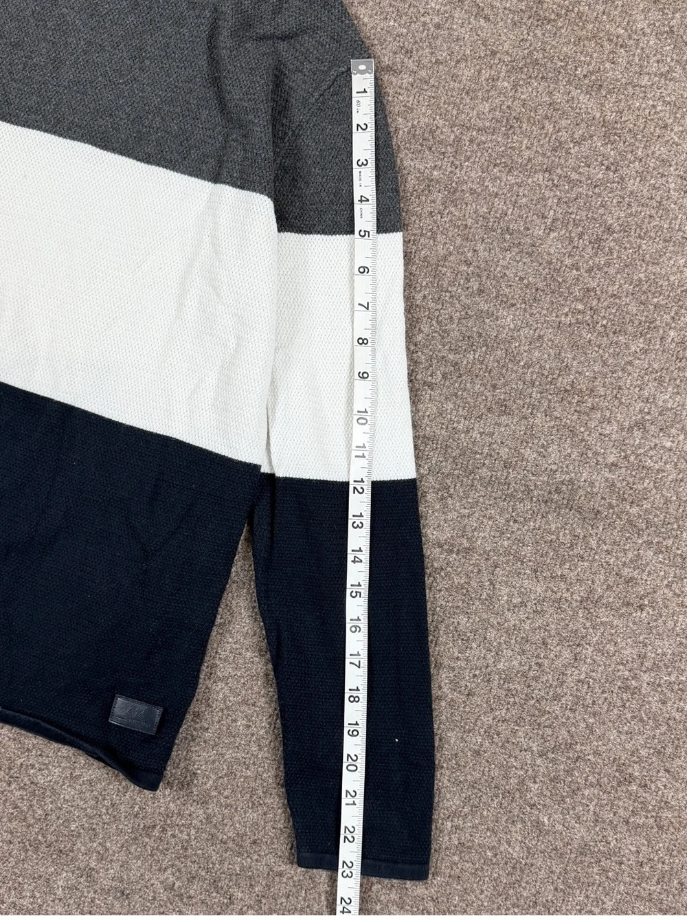 Armani Exchange Navy White Grey Stripe‎ Long Sleeve Lightweight Sweater Womens M